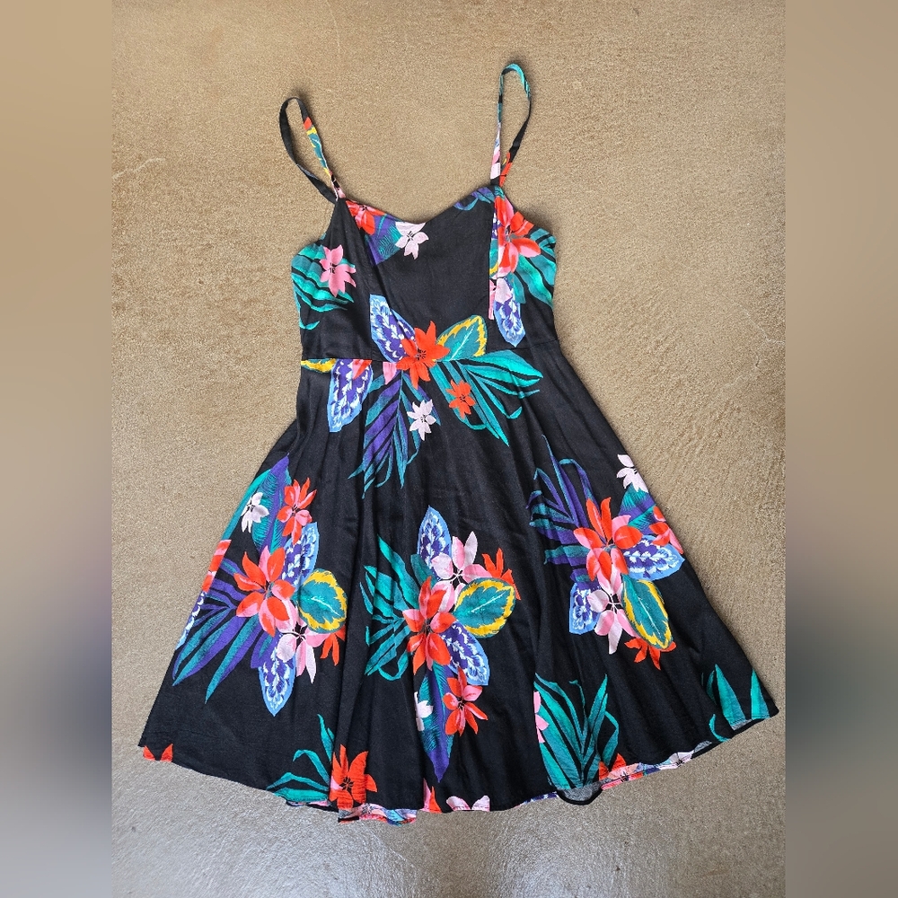 Old Navy Floral Mini Dress - Black and Multicolor - Picture 1 of 5